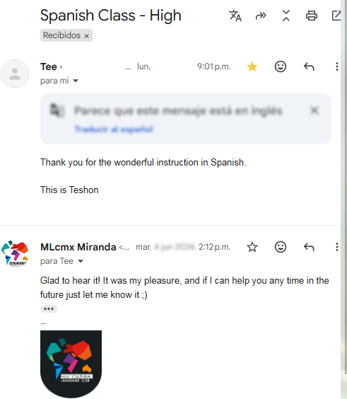 Student review email